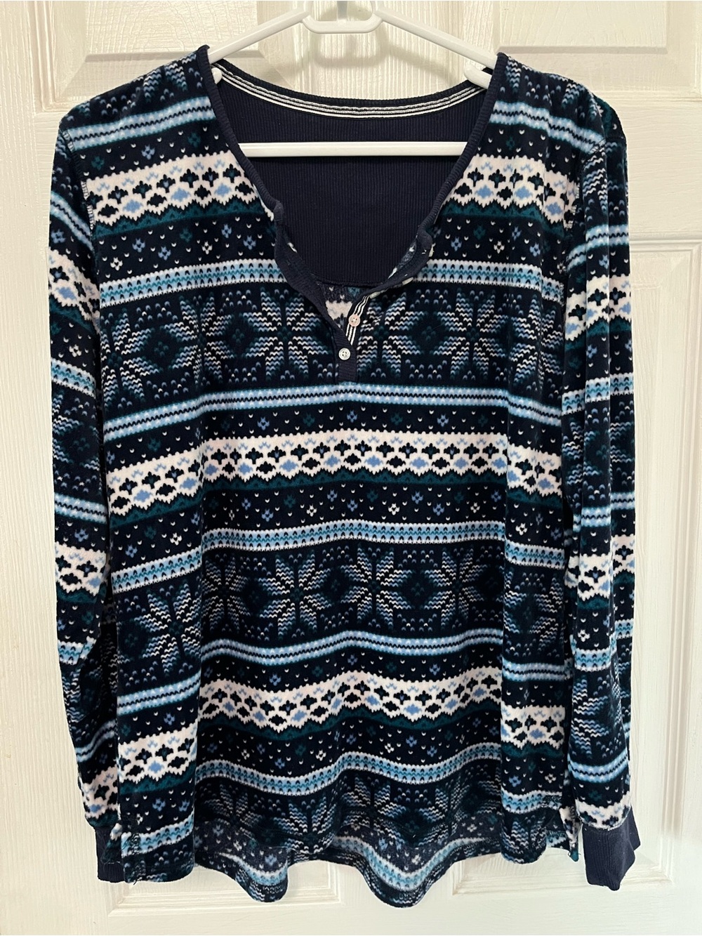 Women blues pajama top only Medium